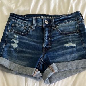amercain eagle blue jean shorts